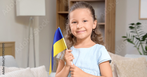 Cute little girl with Ukrai...