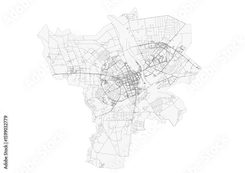 Jelgava City and Surrounding Highway Network Map