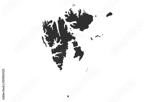 Svalbard Archipelago Silhouette Map