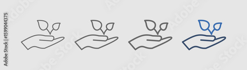 environmental conservation icon set outline