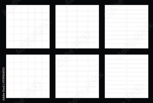 Set Of Editorial Grid Structure with Equal Margins for Sleek Designs