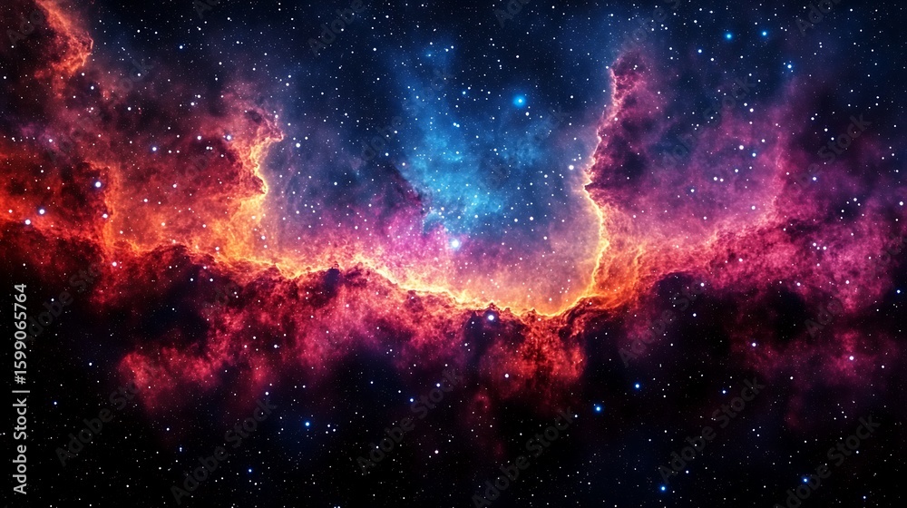 Fototapeta premium Colorful celestial nebulae with countless stars.