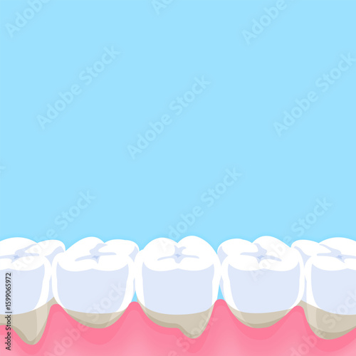 Recession gums - Text box banner (square) illustration vector design. Dental care concept.