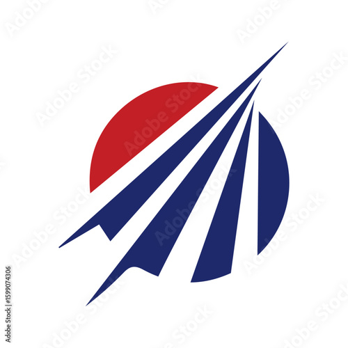 Dynamic Emblem: The vibrant logo design captures movement and forward momentum. Angular, soaring lines converge at a central point, creating a sense of aspiration.