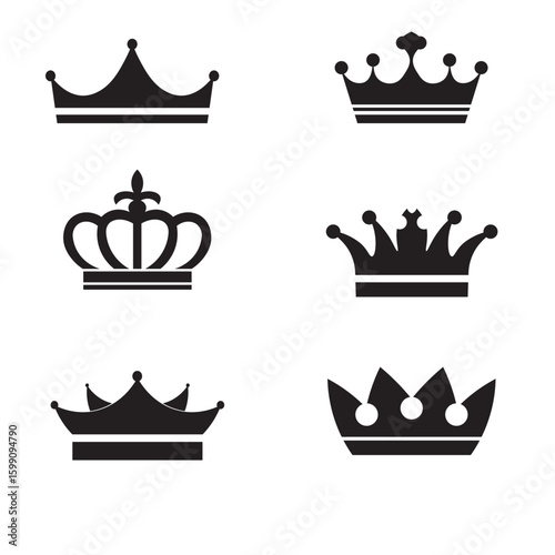 crown vector illustration set 