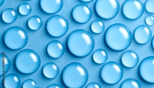 Wallpaper Mural Blue water droplets on a surface Torontodigital.ca