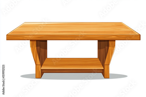 Stylish Wooden Table Vector Illustration for Modern Living Spaces