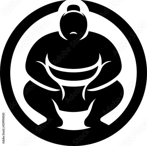 silhouette vector design illustration icon logo symbol sportsman sumo japan abstract modern ethnic traditional