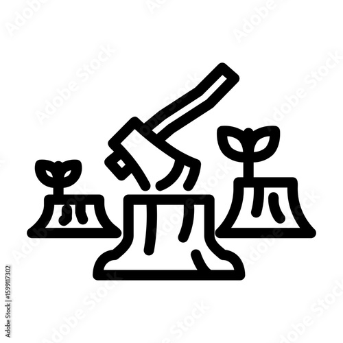 deforestation Line Icon