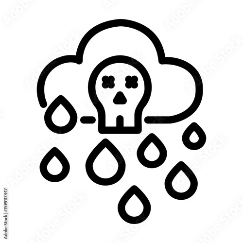 acid rain Line Icon