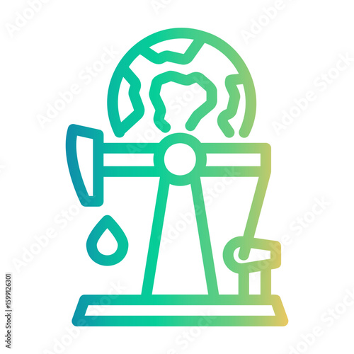 fossil fuels Line Gradient Icon