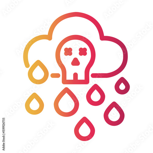 acid rain Line Gradient Icon