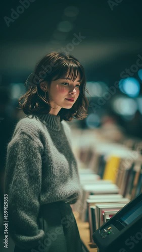 Girl in a bookstore
