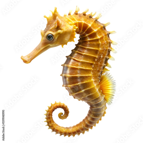 Golden Seahorse A Detailed CloseUp