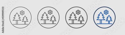 forest conservation icon set outline