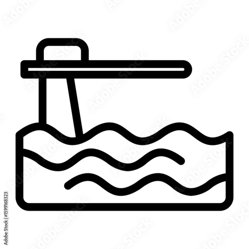 diving Line Icon
