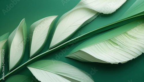 Paper texture green leaf background image, plant, leaf, nature, banner texture advertisement poster