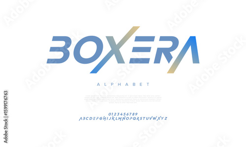 Futuristic display font with gradient style, perfect for sports, tech, and gaming designs