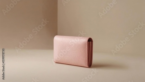 Light pink wallet with a minimalist design.