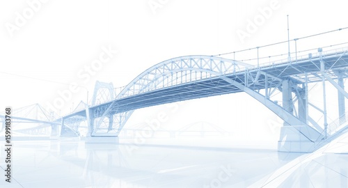 Architectural Bridge Design Engineering Blueprint Modern Infrastructure Steel Structure 3D