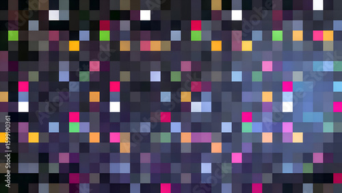 A colorful light wallpaper that is lit up and has a multicolour with squares pixel style
