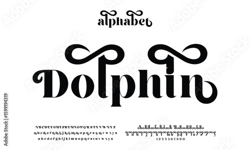 Elegant Uppercase lowercase Letters and Numbers. Classic Letter Minimal Fashion Design. Modern serif font typography regular decorative vintage concept. vector illustration.Headline font