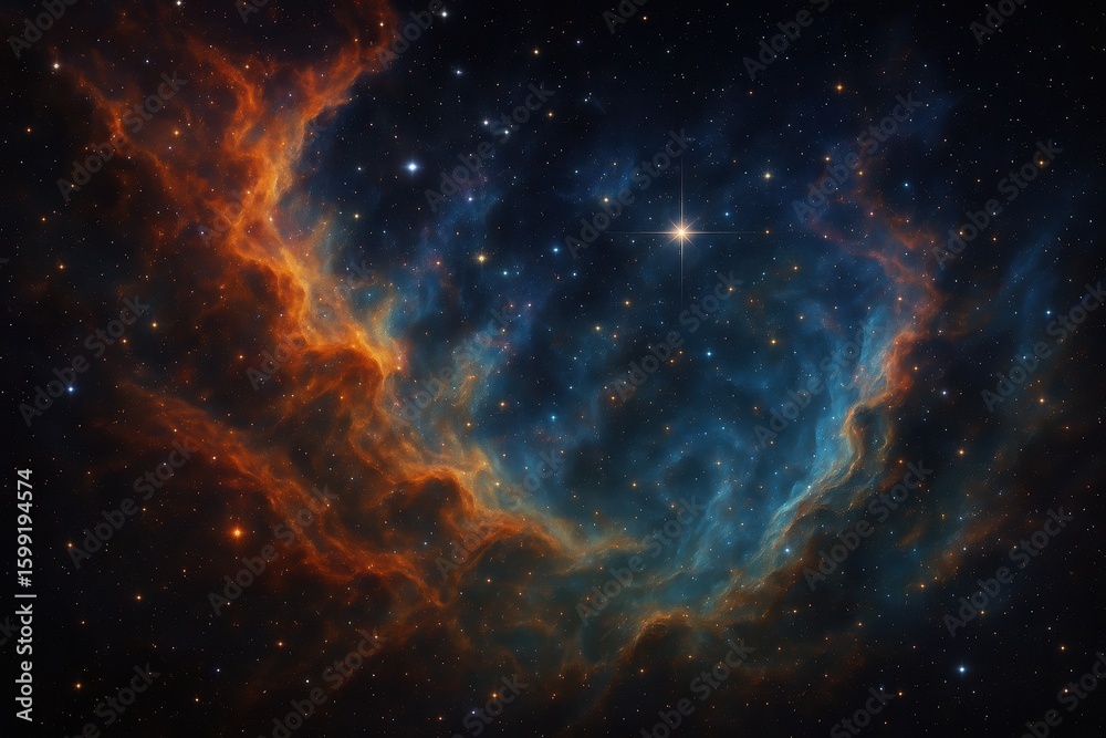 Obraz premium Spectacular cosmic nebula with swirling stardust and celestial phenomena
