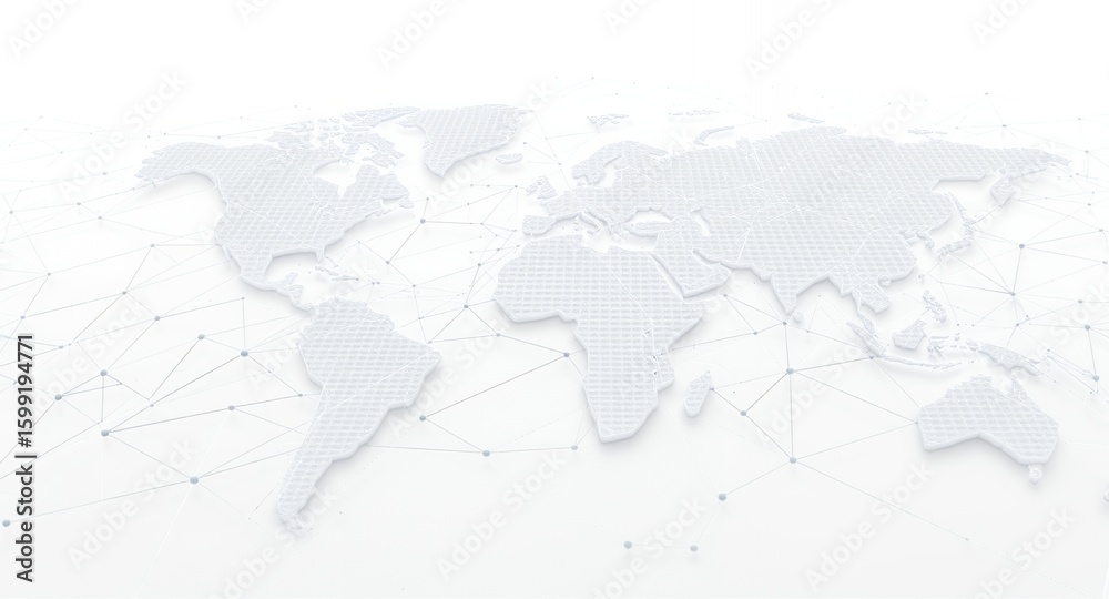 Fototapeta premium Global Network Connection World Map Digital Technology Abstract Background