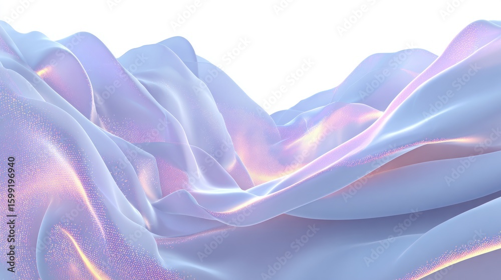 Obraz premium Abstract, flowing fabric design with iridescent highlights.