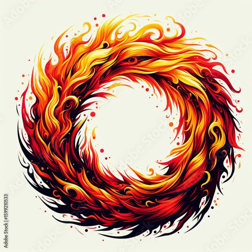 Irregular Flame Wreath Silhouette