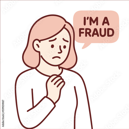 Worried woman expresses feelings of inadequacy and self doubt through her body language