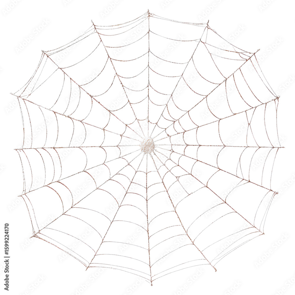 Fototapeta premium Intricate Web of a Spider Captured in Natural Habitat isolated on transparent background.