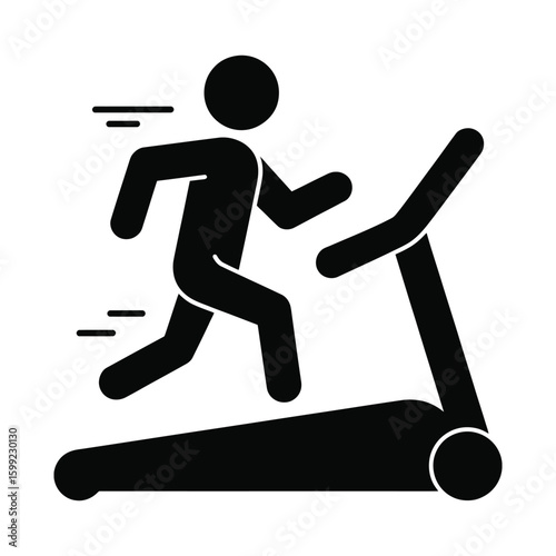 Person running on a treadmill icon representing fitness and cardio exercise