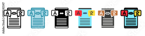 Language multi style, mini illustration icon set. Vector for modern concept, print, UI, UX kit, web and app development. related to remote working, work from home. 