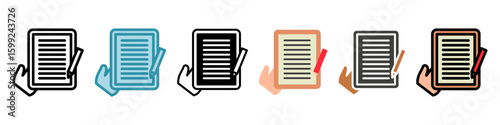 Note Board multi style, mini illustration icon set. Vector for modern concept, print, UI, UX kit, web and app development. related to remote working, work from home.
