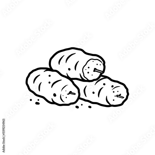 Fresh Potato Pile: An illustrative depiction of freshly harvested potatoes, a staple of the culinary world.