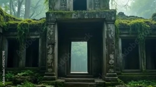Ancient Temple Ruins Hidden in Jungle Mist