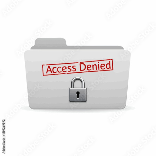 A Digital Folder Blocks Unauthorized Access with a Red Denied Message

