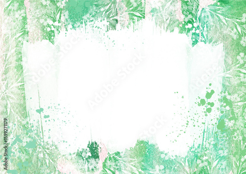 An organic, summery design backdrop. Watercolor frame, creative design in a trendy ecological style