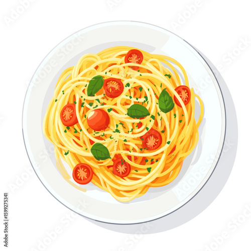 Spaghetti Aglio e Olio spaghetti pasta plate vector
