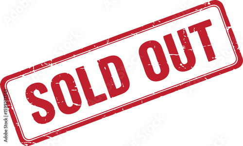 Red sold out rubber stamp sign with grunge effect in vector illustration