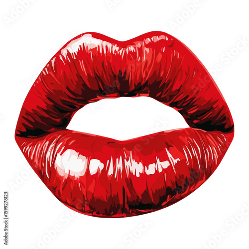 Red lipstick kiss mark red art illustration vector
