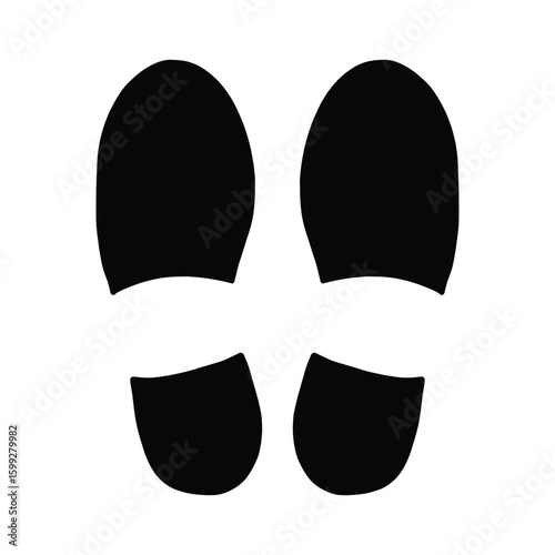 Hoofprint Vector Set, Minimalist Animal Track Icons in Flat Style