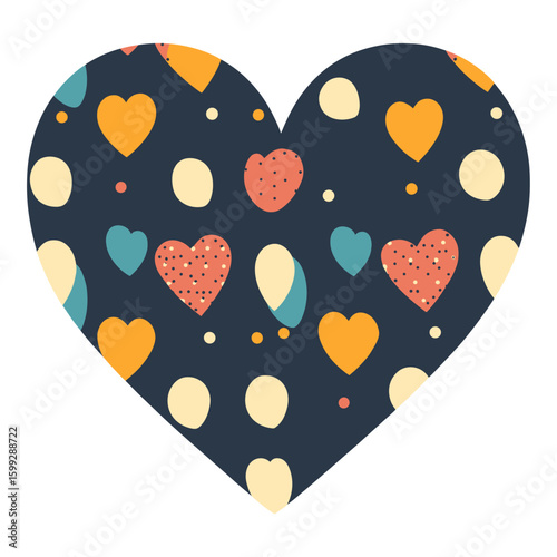 Carttoon heart icon pattern illustration decorative vector
