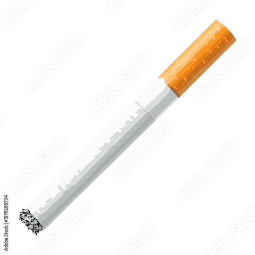 White and orange cigarette illustration tobacco realistic vector