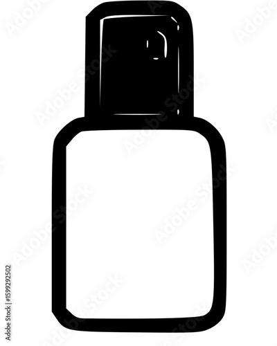 Simple Black and White Bottle with Cap Illustration