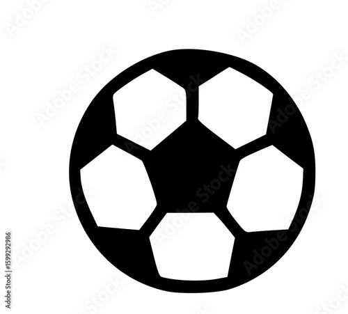 Classic Black and White Soccer Ball Icon