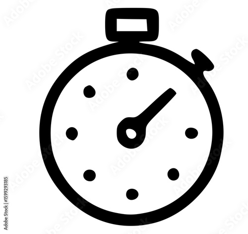 Classic Hand-Drawn Stopwatch Icon Illustration