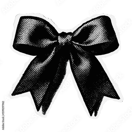 Elegant vintage black bow illustration  vector