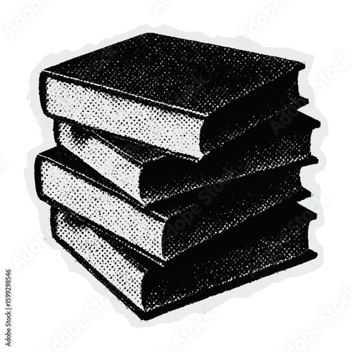 Vintage books stack illustration  vector